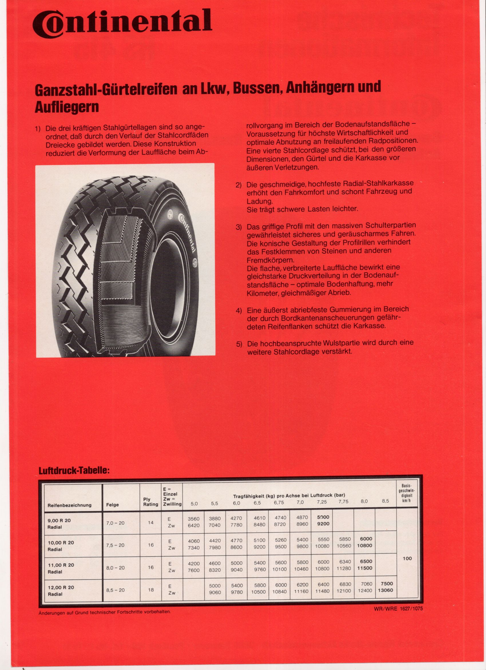 Continental Technische Information Reifen RMS1 RS415 RS74 Reklame Sammler Continental Technische Information Reifen RMS1 RS415 RS74 Reklame Sammler