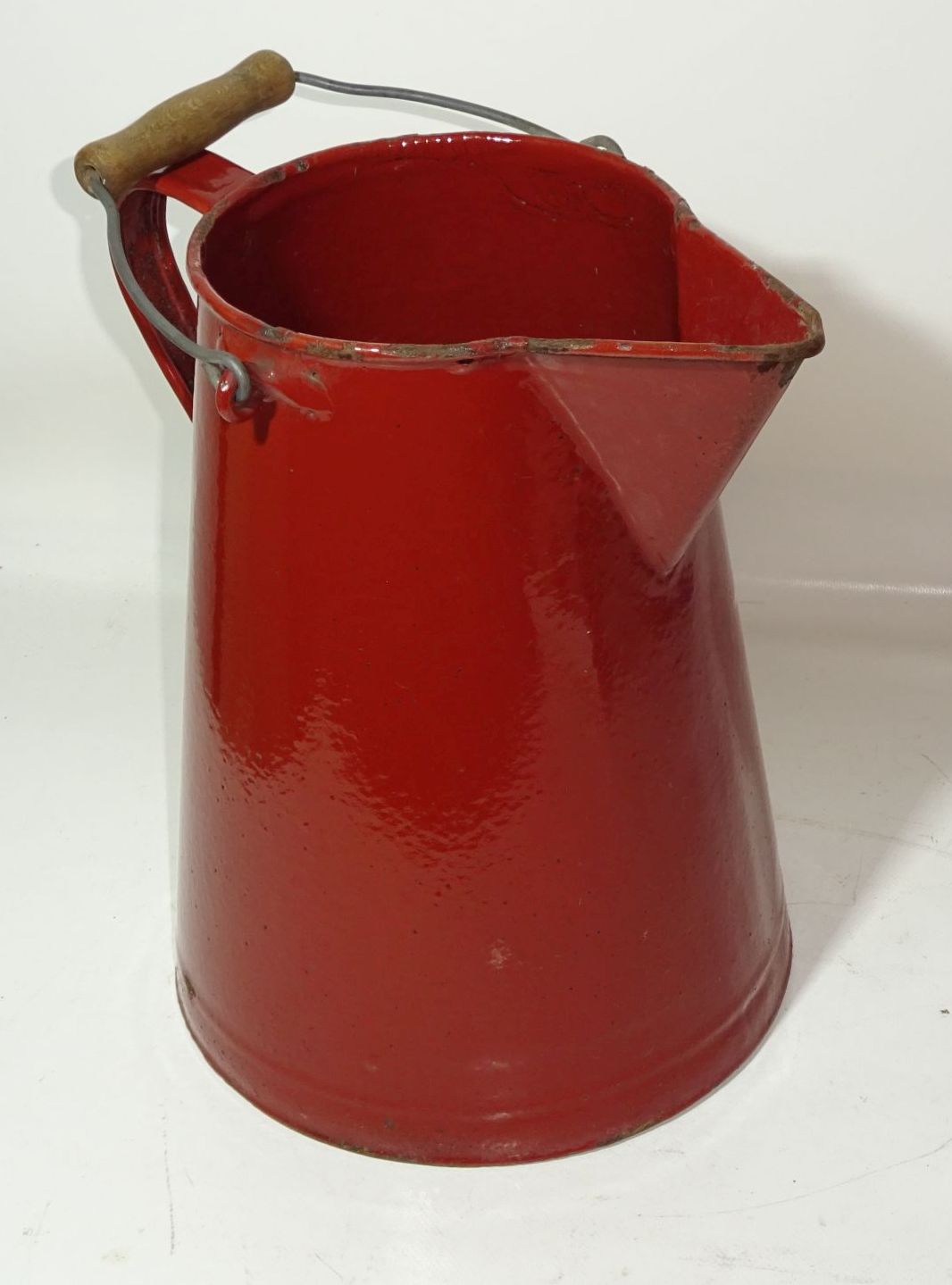 Alte Emaille Kanne Braun Krug Vintage Landhaus Stil 