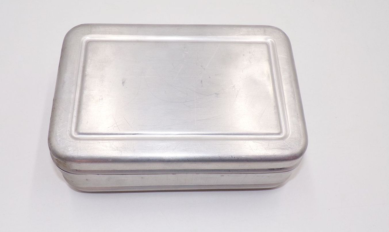 Alte Brotdose Lunchbox DDR Bemmbüchse Pausenbrot Aluminium XL Vintage