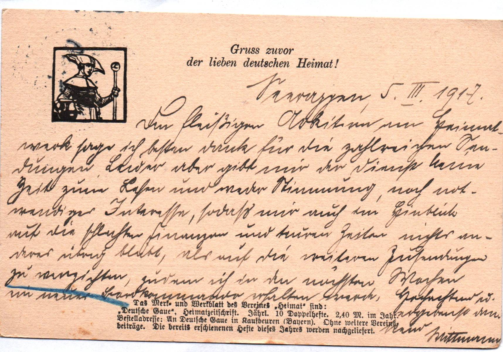 Feldpostkarte Seerappen Kreis Fischhausen Stempel Ostpreußen 1917