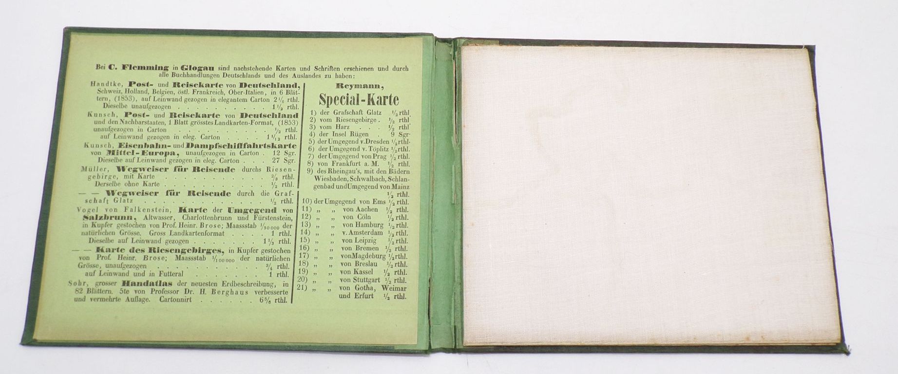 Reisekarte von Deutschland Leinen Landkarte um 1880 Grenzen koloriert Reisekarte von Deutschland Leinen Landkarte um 1880 Grenzen koloriert