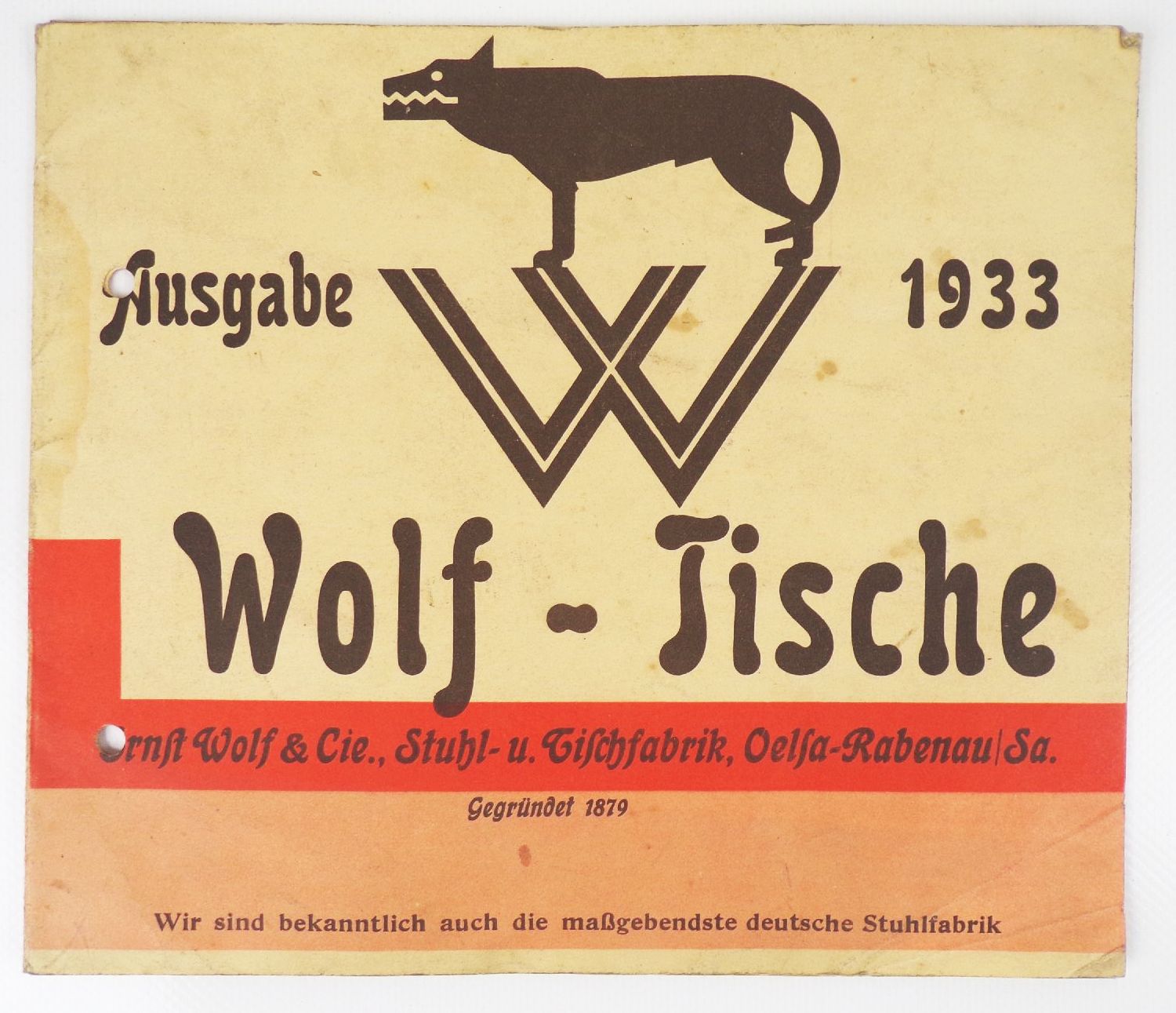 Altes Prospekt Wolf Tische 1933 Wolf u Cie Stuhl Tisch Fabrik Oelsa Rabenau 