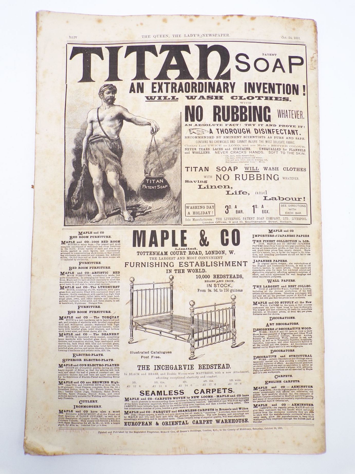 The Queen The Lady Newspaper 1891 No 2339