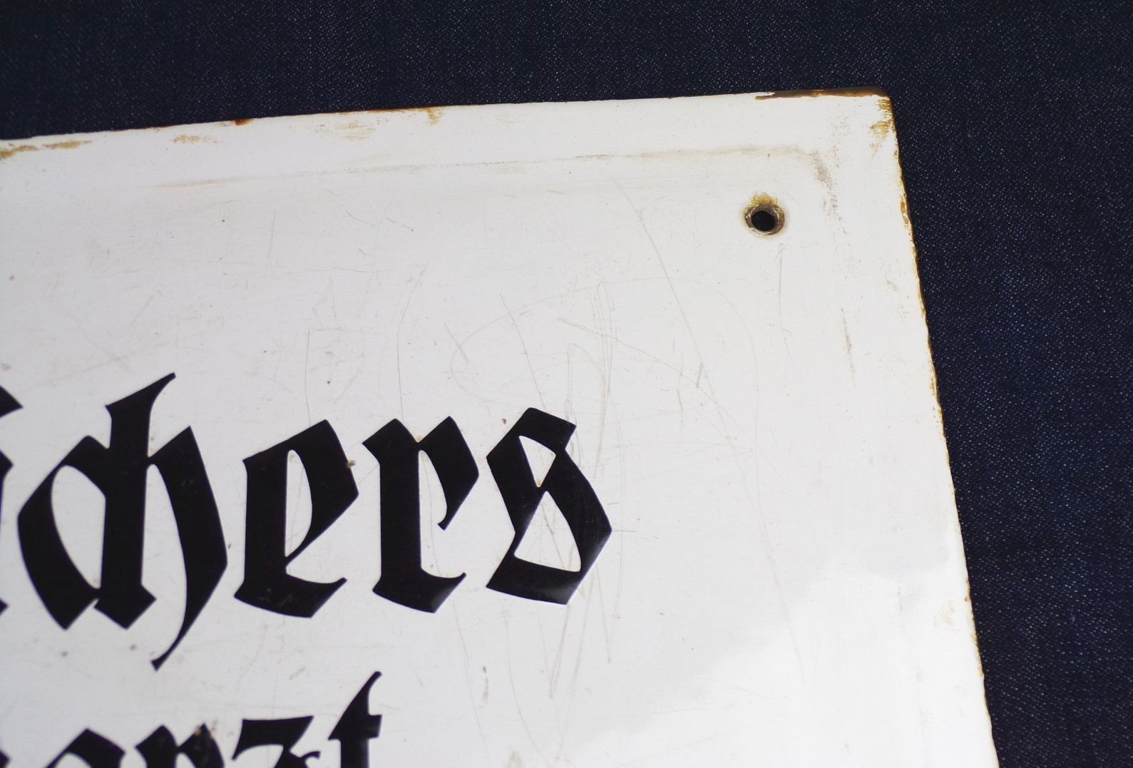 Altes Emailschild Dr Richers Zahnarzt Sprechstunden Deko 