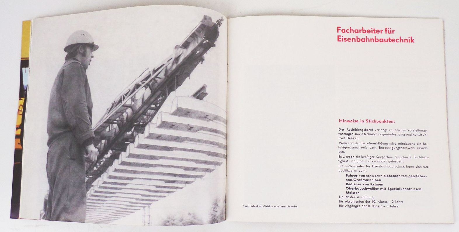 Dein Beruf bei der Deutschen Reichsbahn DDR 1974 Broschüre 