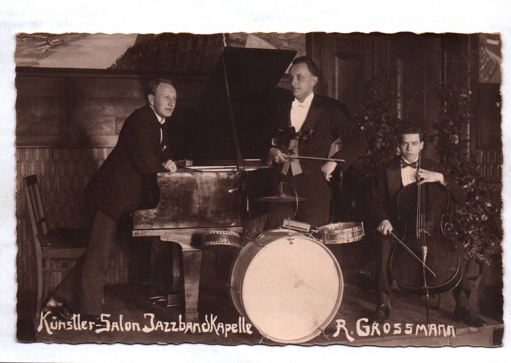Foto Ak Künstler Salon Jazz Band Kapelle Grossmann Seifhennersdorf 