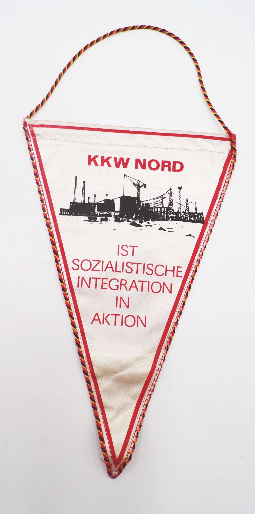 Ehrenwimpel der Großbaustelle KKW Nord DDR Wimpel