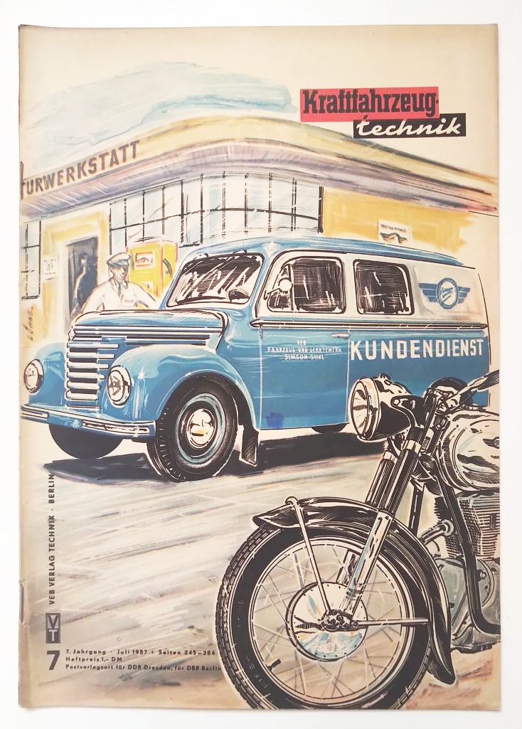 DDR Kraftfahrzeug Technik 1957 Nr 7 stufenlose Kraftfahrzeuggetriebe KFT
