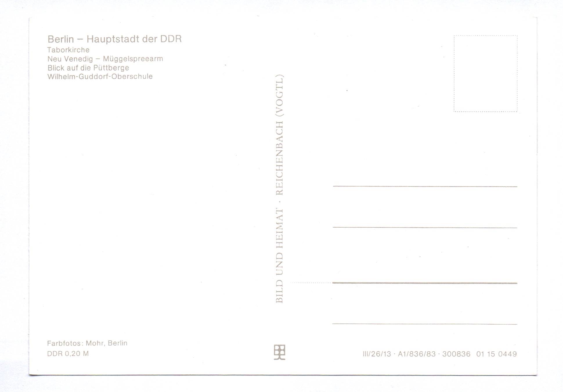 Ak Berlin Wilhelmshagen 1983 Taborkirche Neu Venedig Ak Berlin Wilhelmshagen 1983 Taborkirche Neu Venedig