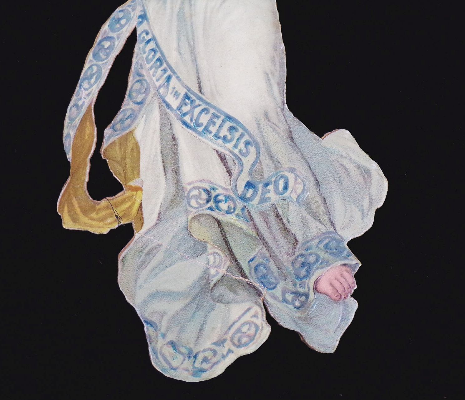 Alter Weihnachtsengel Oblate XL Christbaumschmuck um 1900 vintage scrap