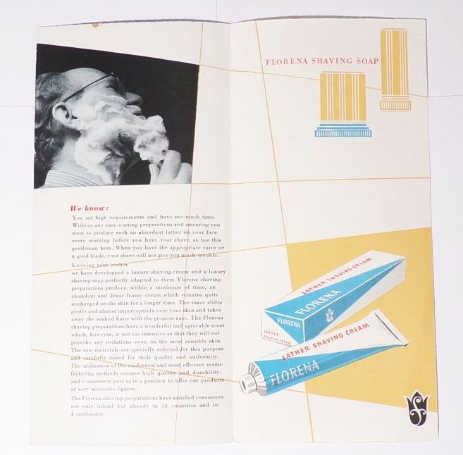 Florena 2 DDR Export Prospekte 1959 Parfum Rasierschaum