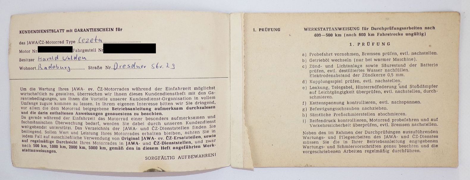 Jawa 50 Type 20 21 Betriebsanleitung Wartungsanleitung Kundendienst