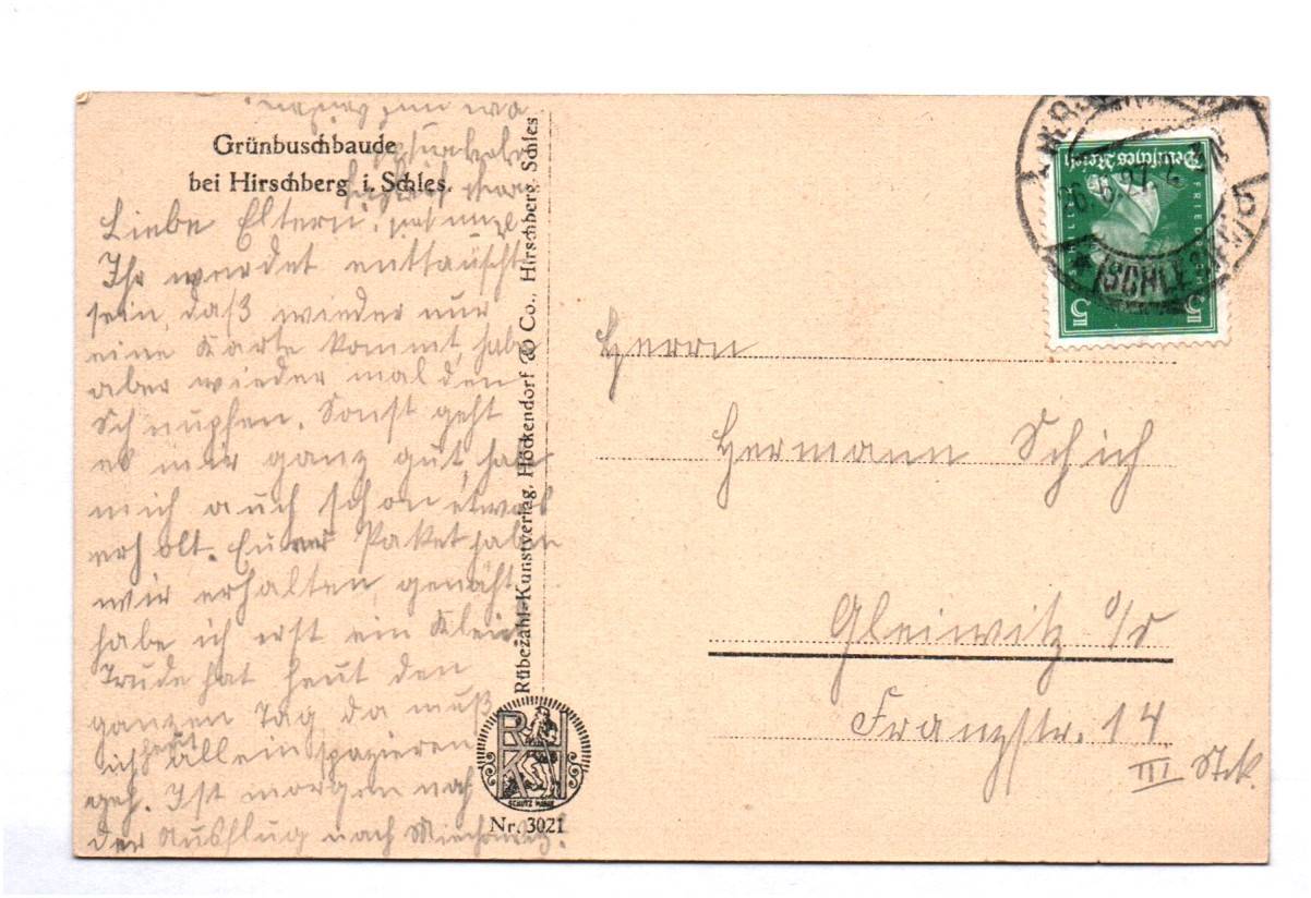 Ak Grünbuschbaude bei Hirschberg Schlesien 1927 Polen Ak Grünbuschbaude bei Hirschberg Schlesien 1927 Polen