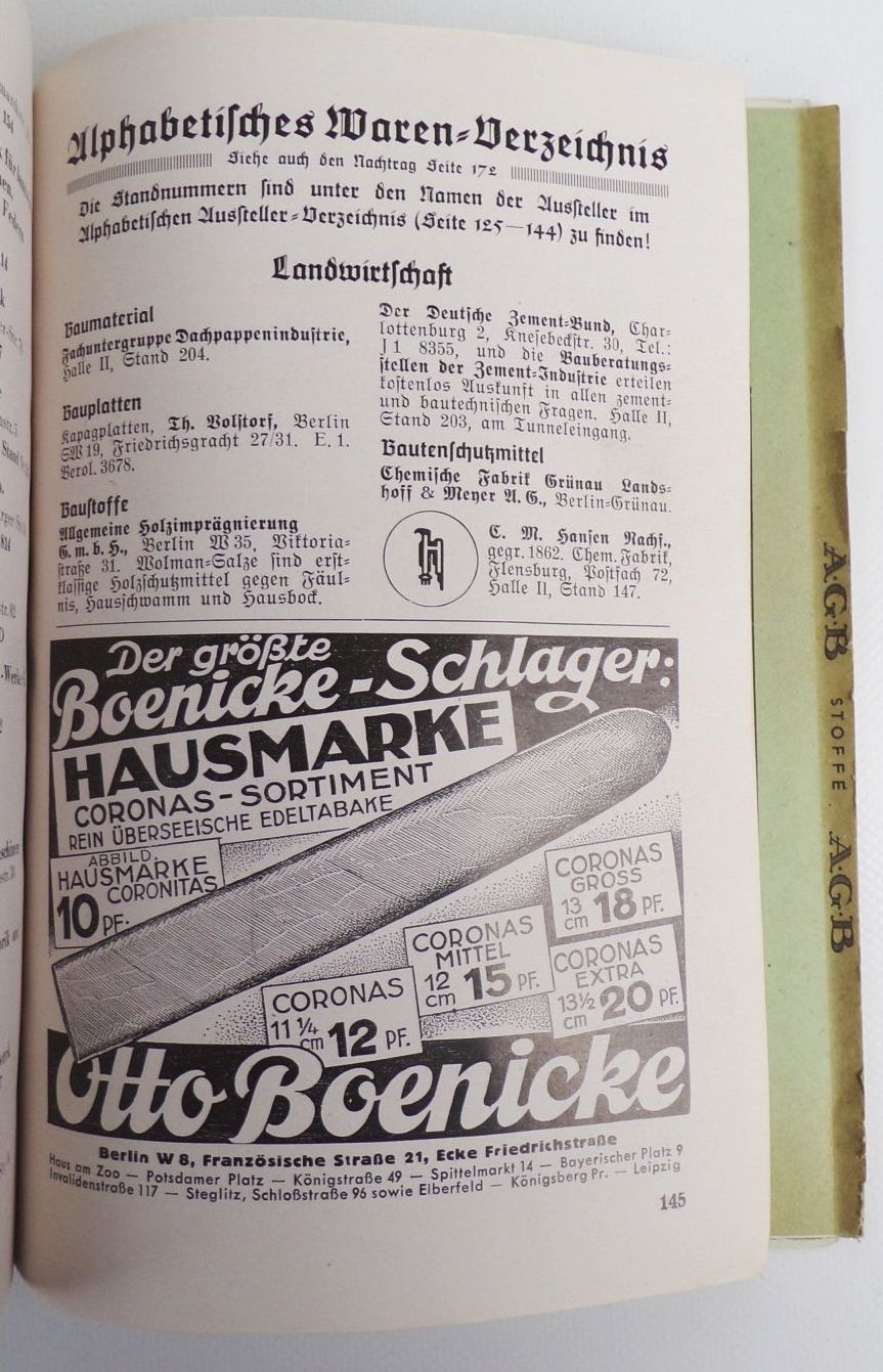 Grüne Woche Berlin 1937 Amtlicher Katalog und Führer Grüne Woche Berlin 1937 Amtlicher Katalog und Führer