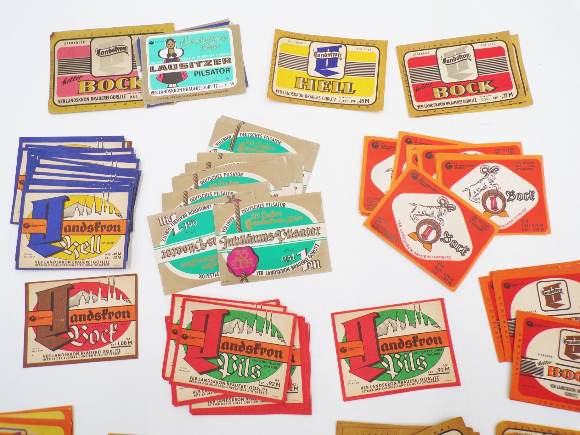 Konvolut Bieretiketten Landskron Brauerei DDR 