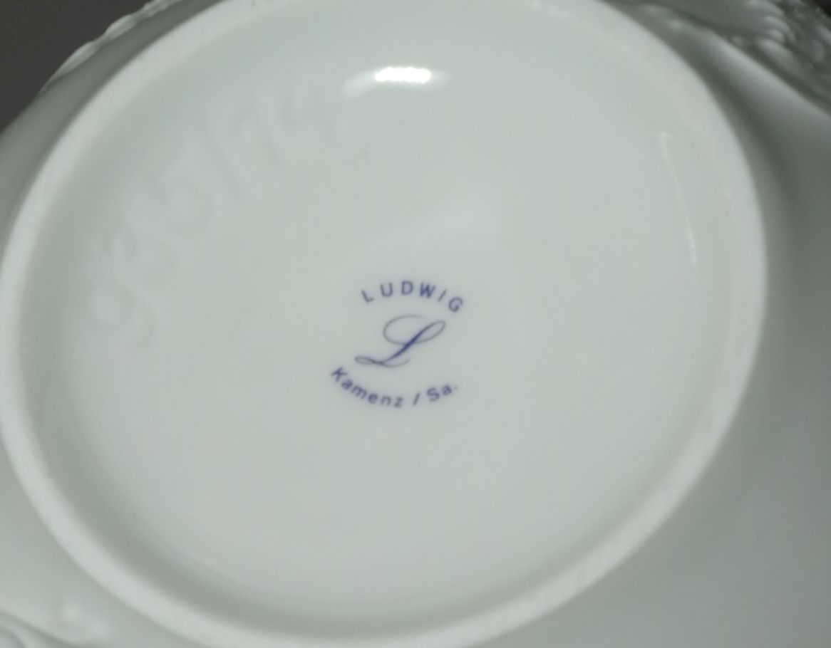 Alte Porzellan Vase Blumen Dekor Ludwig Kamenz Deko