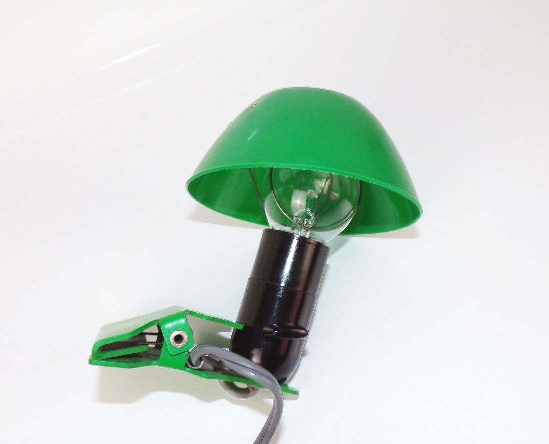 Alte Leselampe Klemmleuchte Grün Schwarz DDR E14 Retro 