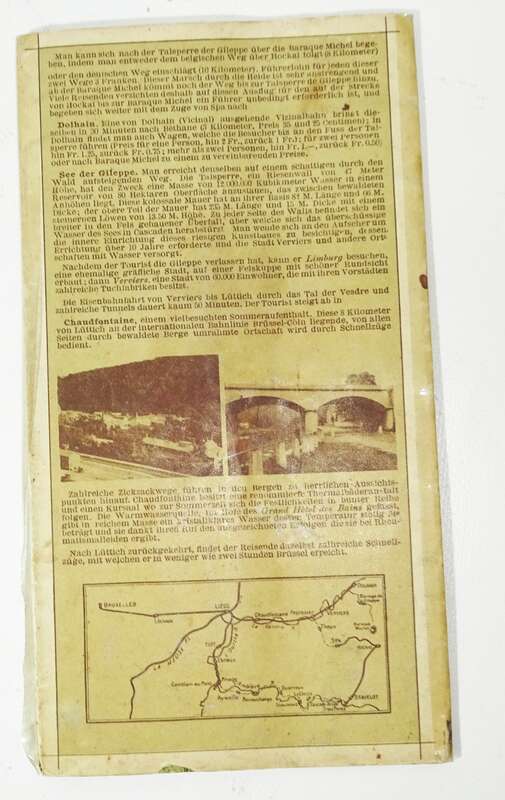 Prospekt Belgische Staatseisenbahn Das Tal der Ambleve 1911 Belgien 