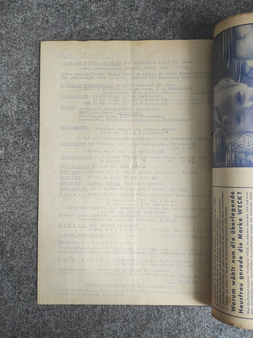 Alte Preisliste Forkert Glashütte Einkochgläser Küchengeräte Alte Preisliste Forkert Glashütte Einkochgläser Küchengeräte