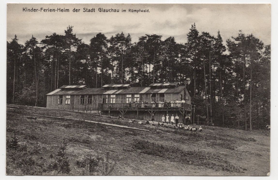 AK Kinder Ferienheim bei Stadt Glauchau im Rümpfwald 1918