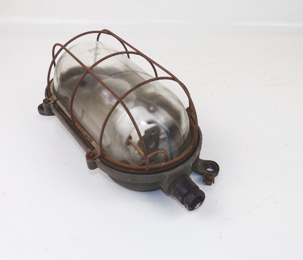 Alte Bunkerlampe Gitter Ex Geschützt E27 Loft Industrie Design 