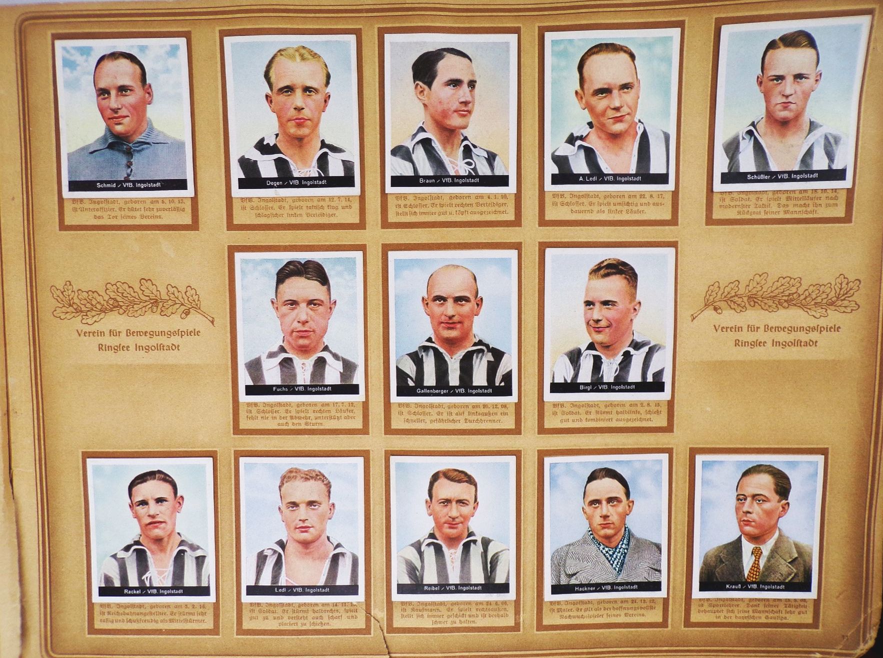 Hinein Fußball Sammelbilderalbum Cigarettenfabrik Müller Dresden um 1930 Hinein Fußball Sammelbilderalbum Cigarettenfabrik Müller Dresden um 1930