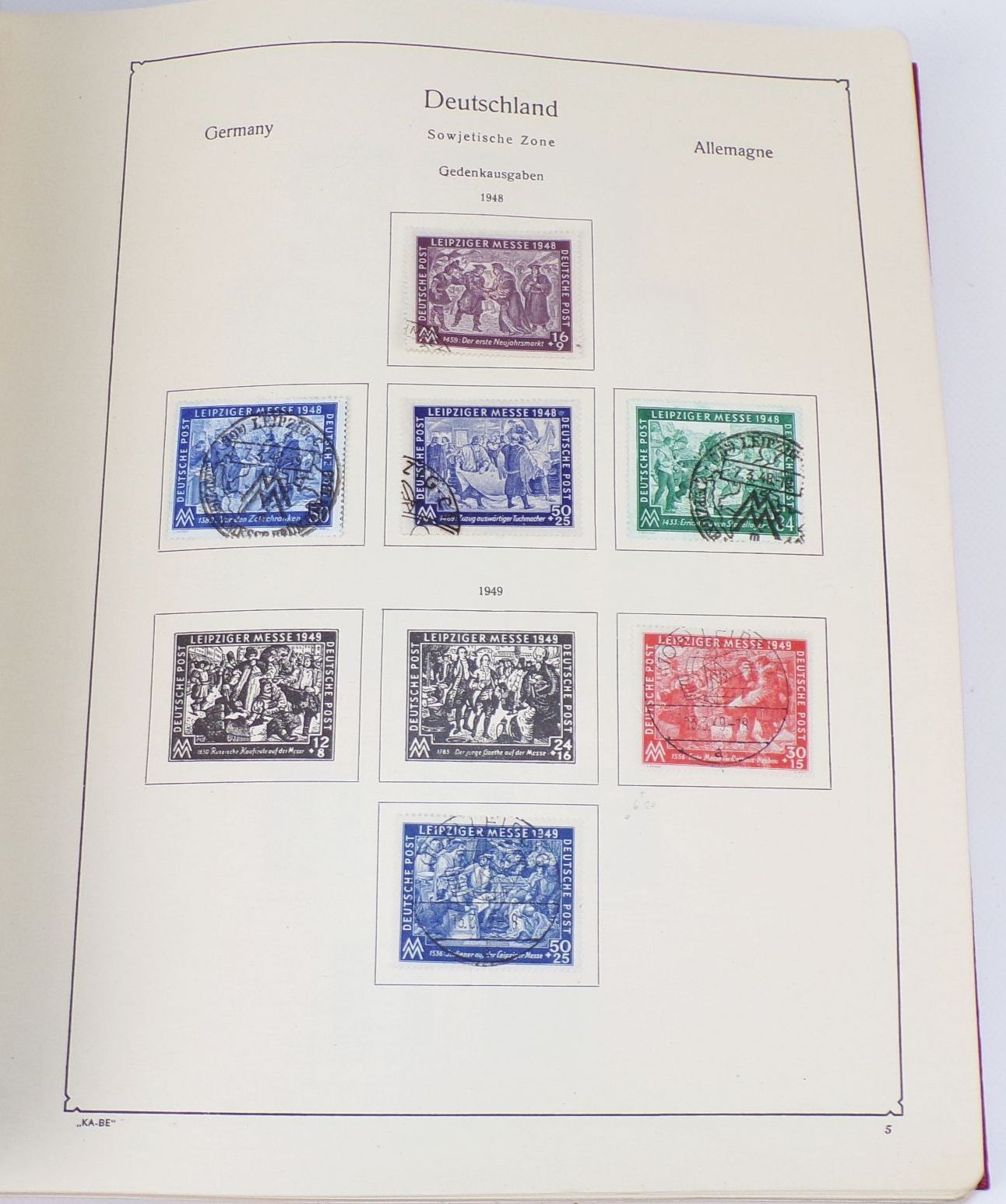 Kabe Album SBZ DDR 1949 bis 1968 Briefmarken Mao Schiller Köpfe