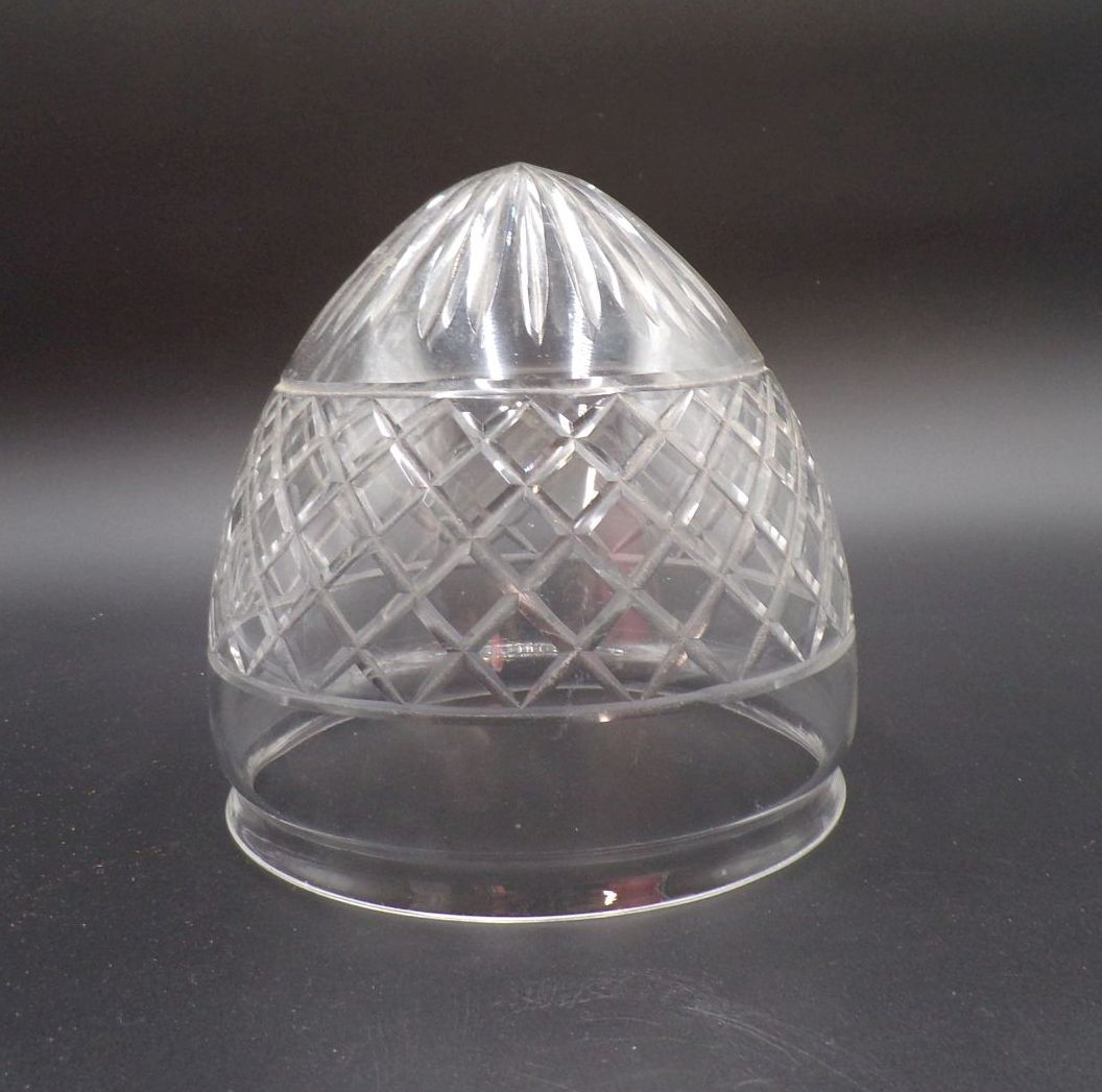 Altes Lampenglas geschliffenes Dekor Kegel um 1900 Ersatzglas 