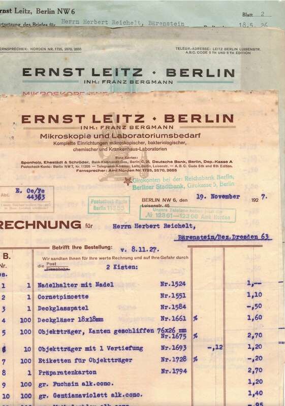 3 Briefkopf Ernst Leitz Berlin 1927 Mikroskope Laborbedarf 