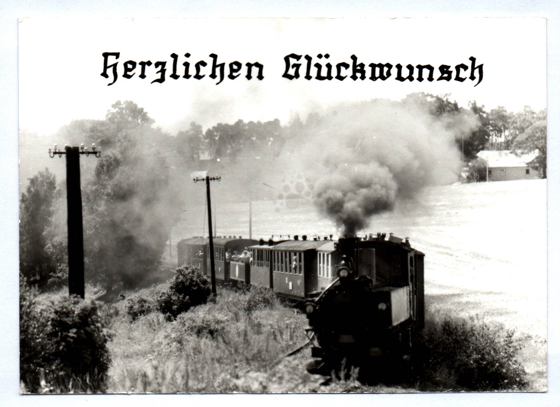Foto alte Dampflok Landschaft Tag des Eisenbahners 1985