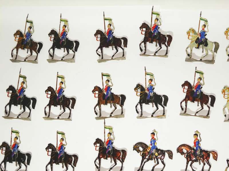 Alte Zinnfiguren Ulanen Regiment Nr 17 Sachsen Flachfiguren Reiter