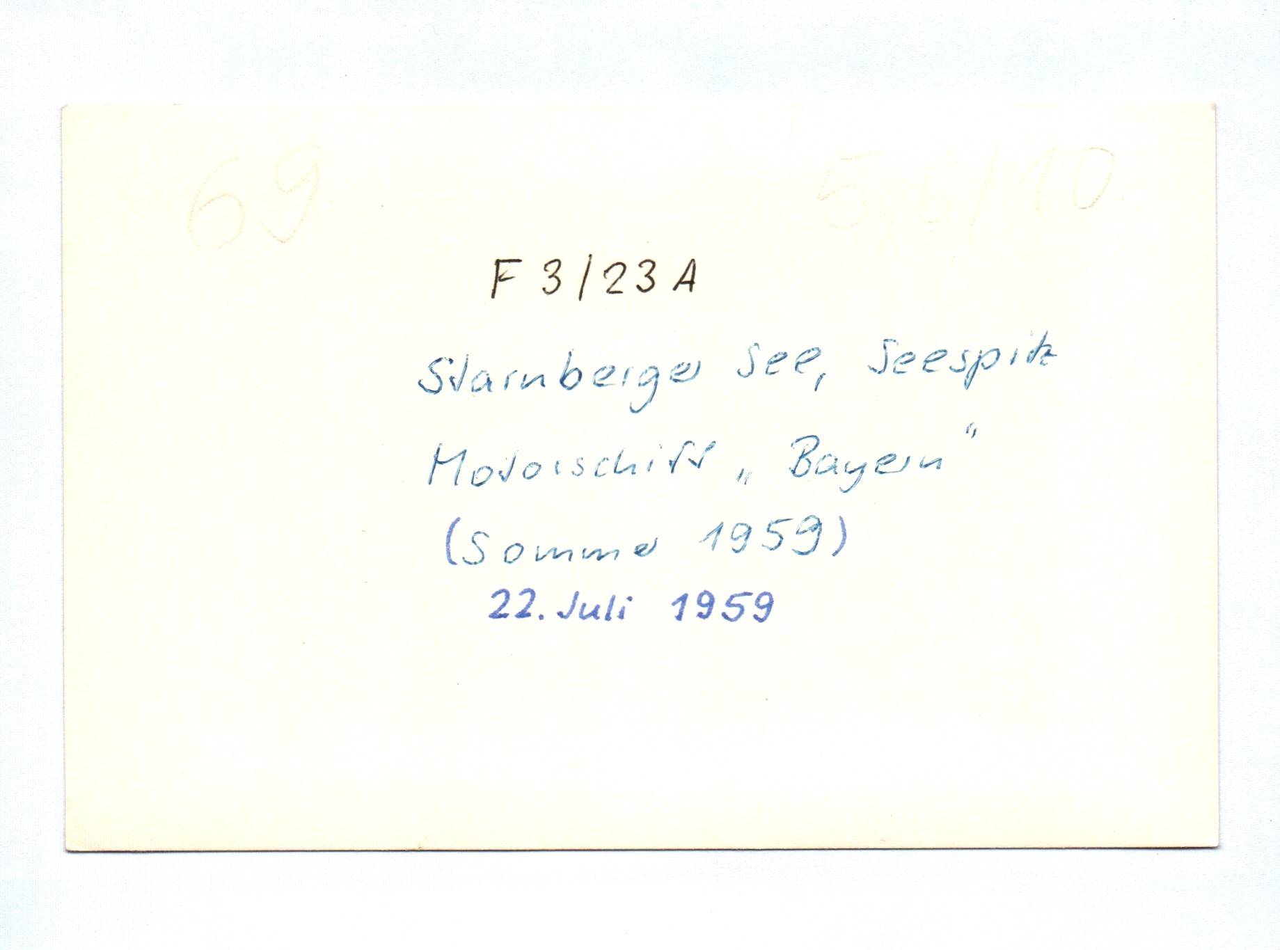 Foto Starnberger See Seespitz Motorschiff Bayern 1959