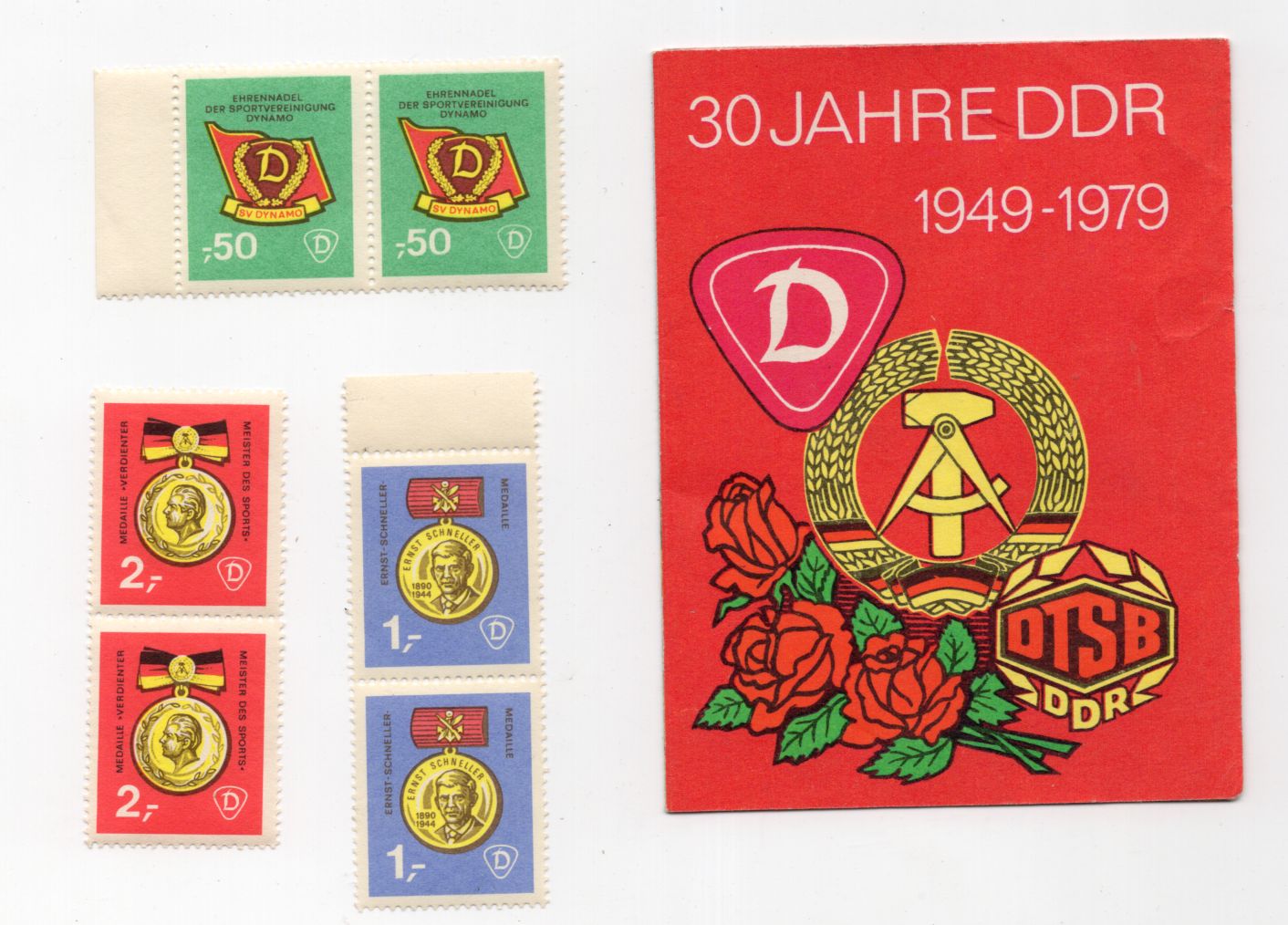 Mitgliedskarte 30 Jahre DDR 1979 Dynamo DTSB DDR Marken 