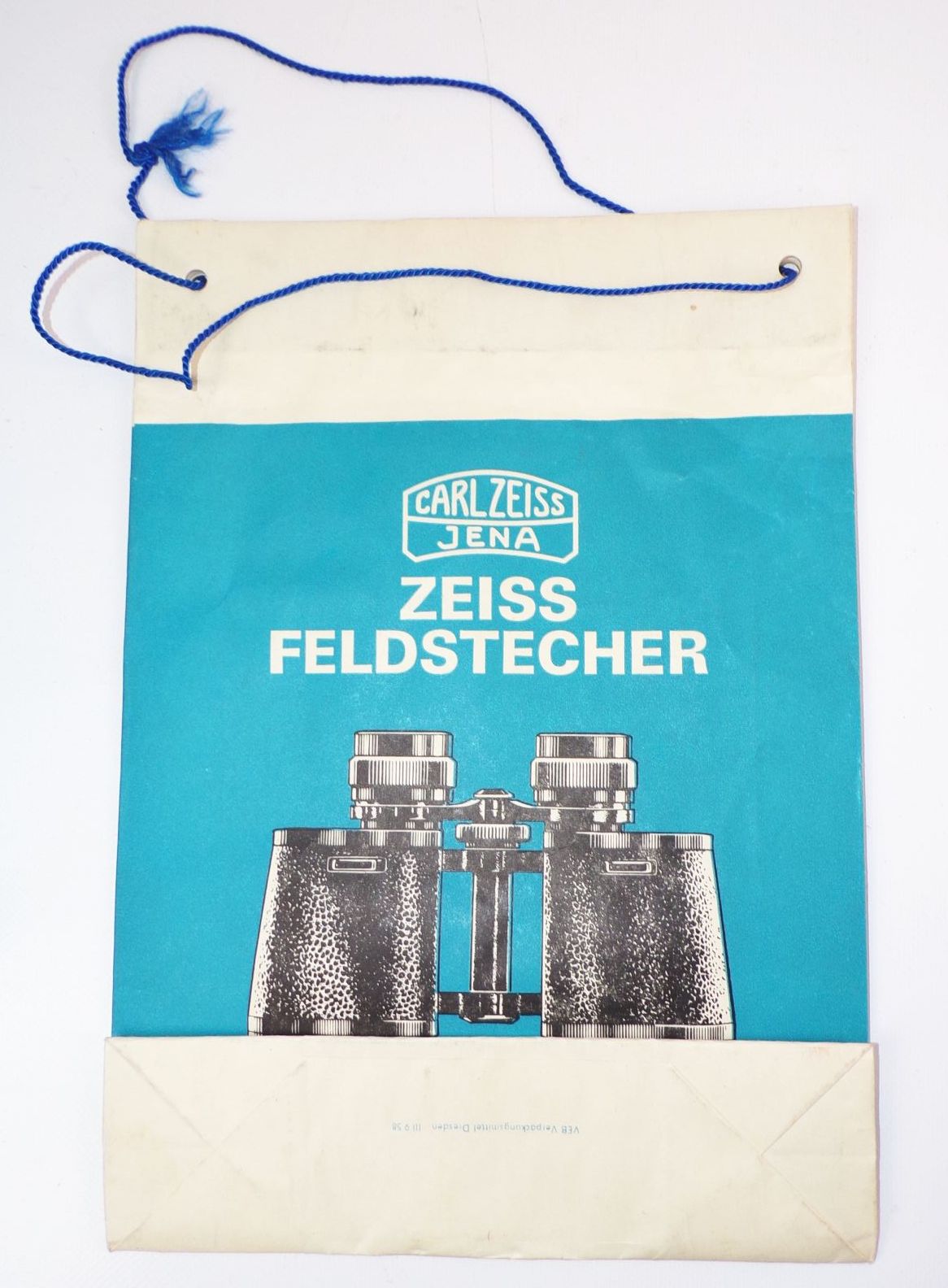 Alte Papiertüte Carl Zeiss Jena Feldstecher DDR Reklame