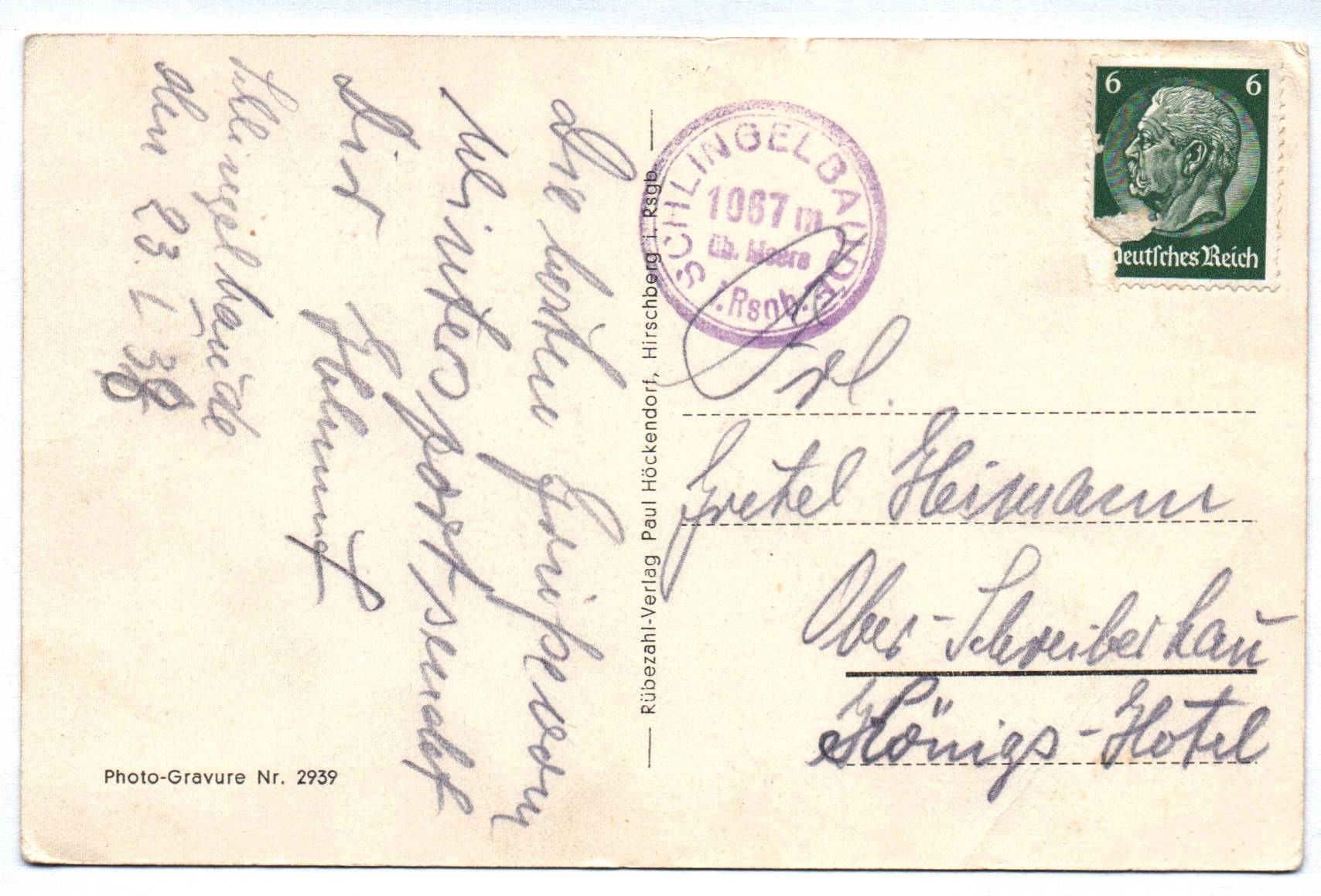 Ak Riesengebirge An der Schlingelbaude Hampelbaude 1938 Schlesien