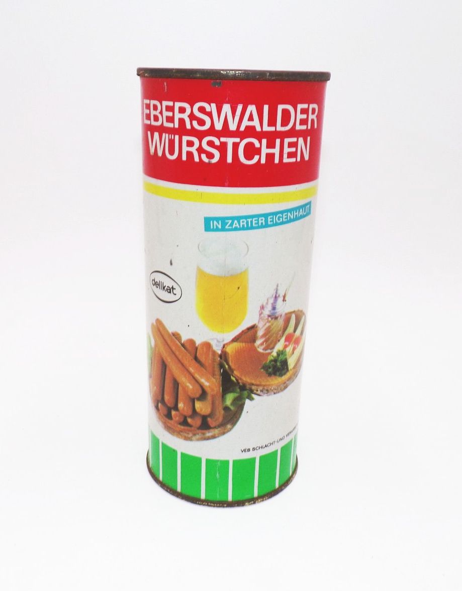 Eberswalder Würstchen Dose DDR leer Reklame Sammler Delikat 