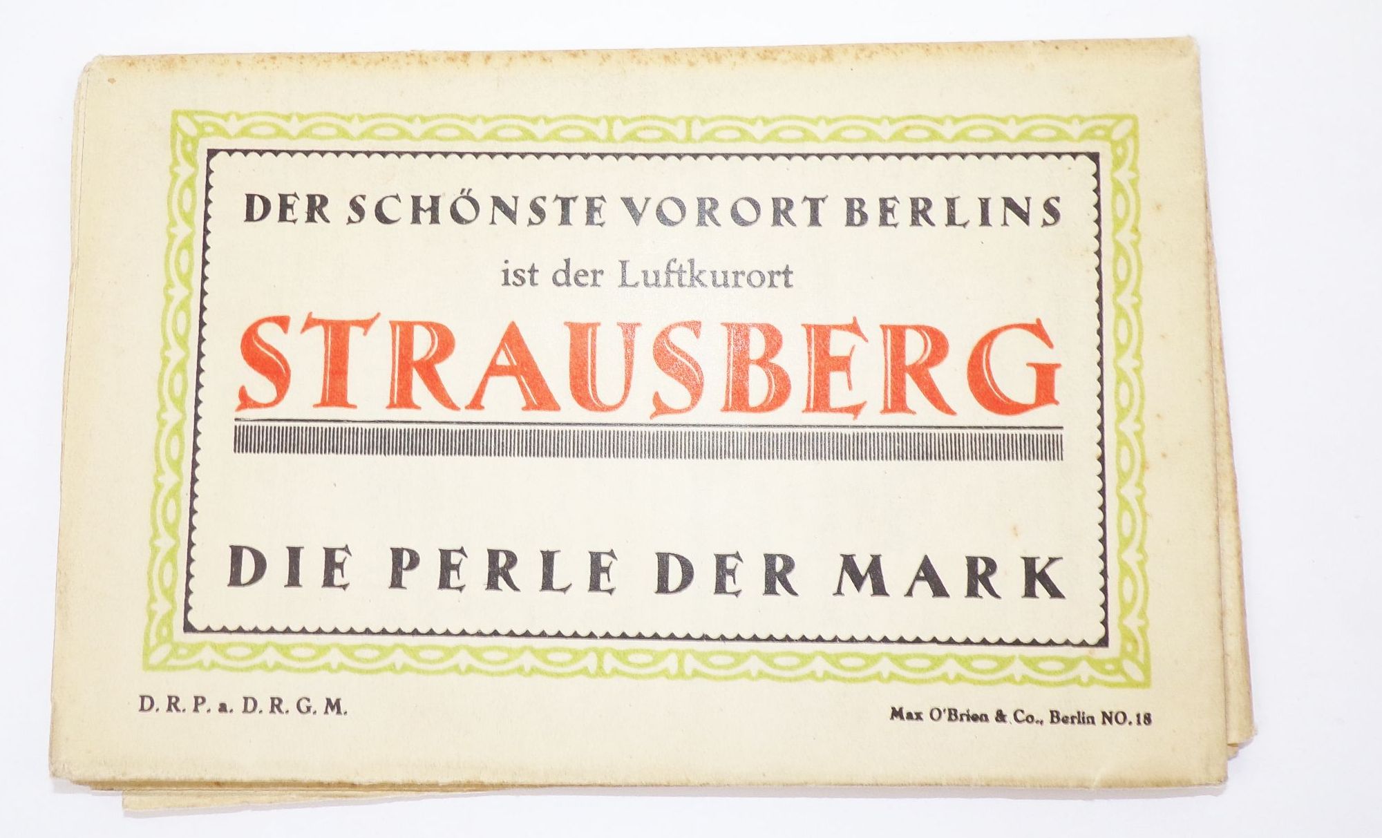 Prospekt Strausberg Perle der Mark 1930er Ansichtskarten Stadtplan