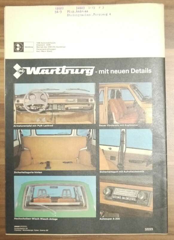 KFT Zeitschrift DDR Wolga GAS 3102 Wartburg 353 W Dacia 1300 Juli 1981