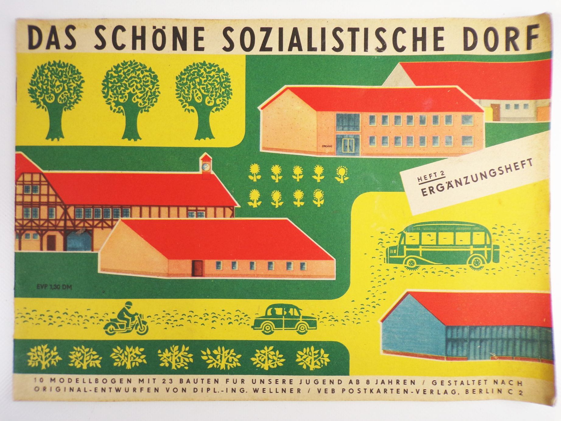 Das Schöne Sozialistische Dorf Heft 2 Ausschneidebogen DDR Bastelbogen