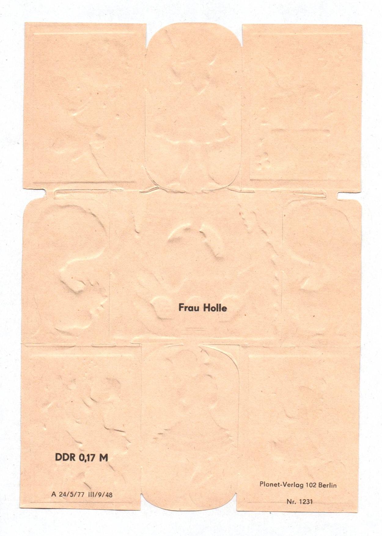 Alter Oblaten Bogen Frau Holle Märchen 1977 scraps Planet Verlag Alter Oblaten Bogen Frau Holle Märchen 1977 scraps Planet Verlag