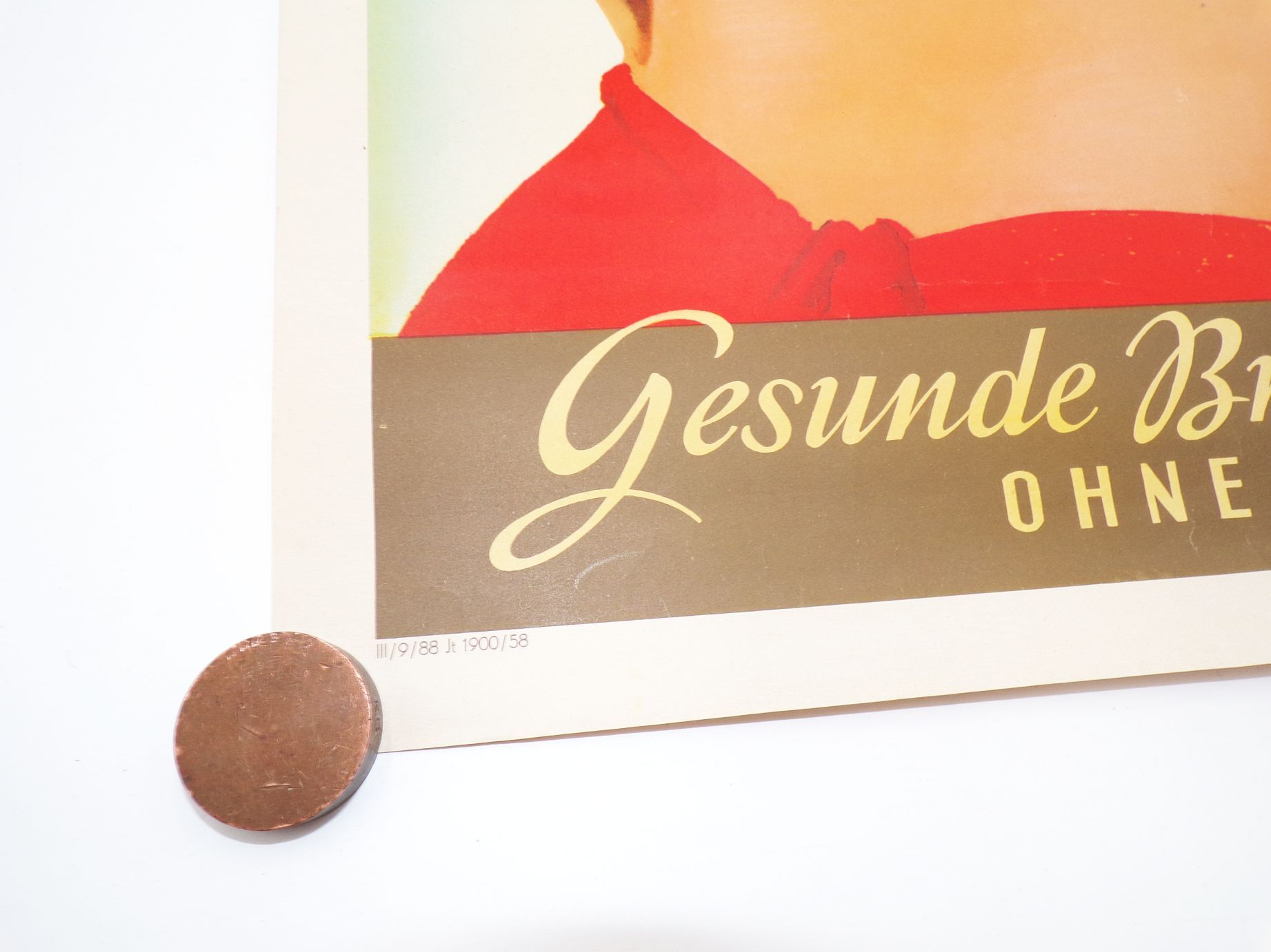 Altes Reklame Plakat Pohli Öl Sonnenschutz Frau 1958 DDR Retro Vintage 