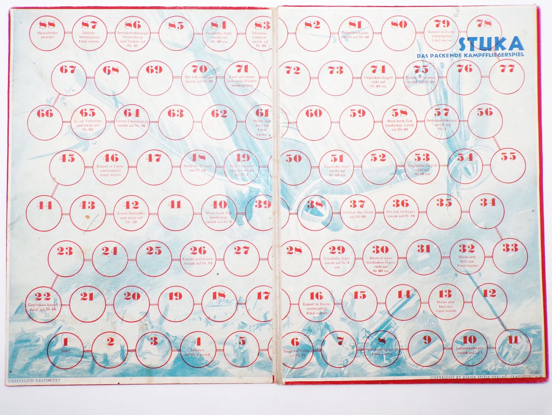 Stuka Das packende Kampffliegerspiel Diana Spiele Spielplan 2 Wk Stuka Das packende Kampffliegerspiel Diana Spiele Spielplan 2 Wk