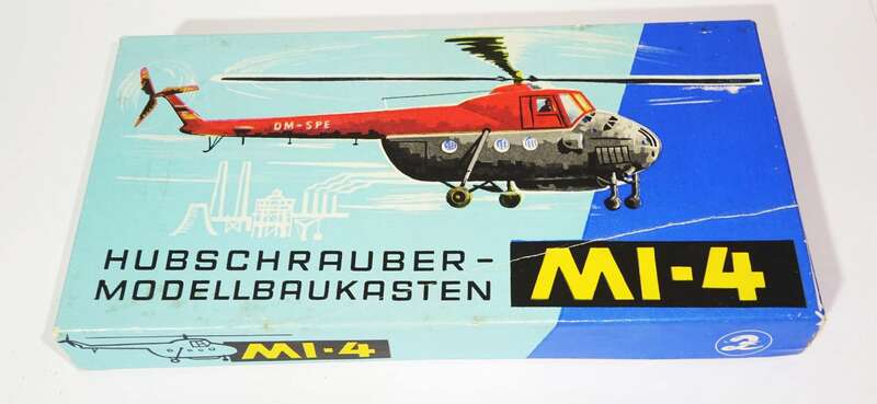 DDR Hubschrauber Modellkasten MI 4 VEB Zschopau 1965 komplett