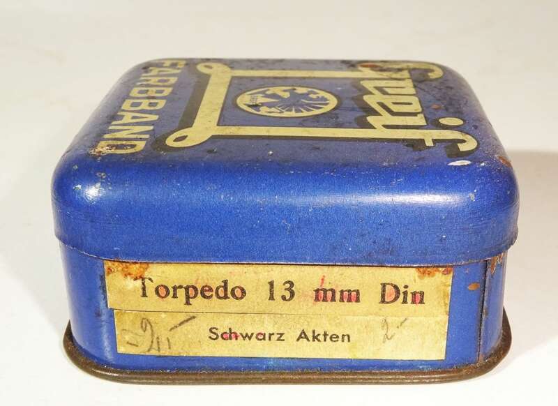 Greif Farbband alte Blechdose Metalldose Sammler typewriter box