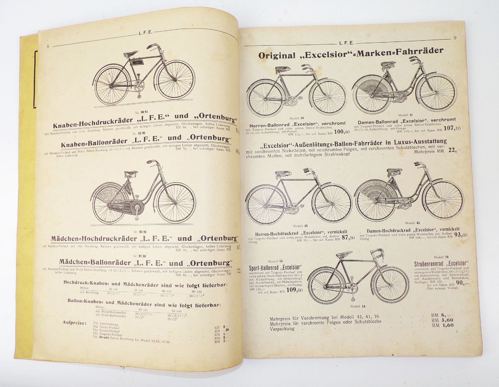 Alter Katalog Lausitzer Fahrrad Engroshaus Bautzen Fahrräder Fahrradteile 1933