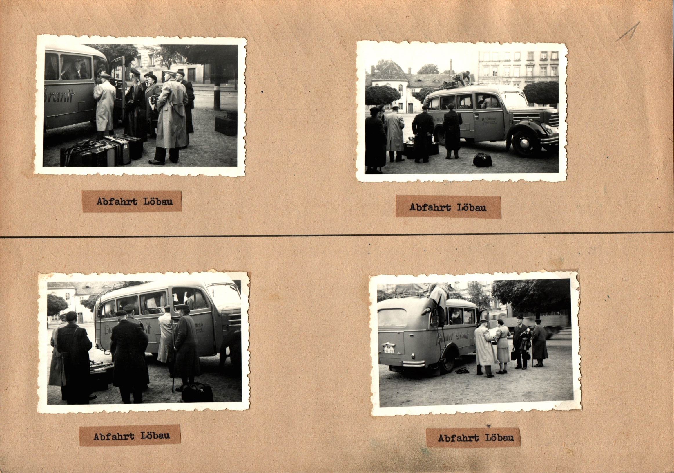 Alte Fotos 4 Stück 1950 bis 1960 Abfahrt in Löbau Sachsen