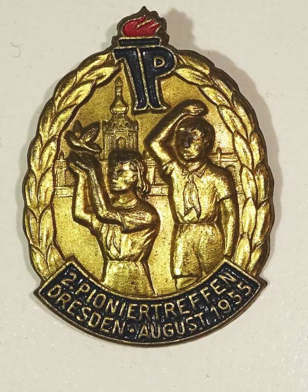 DDR Abzeichen 2 Pioniertreffen Dresden August 1955