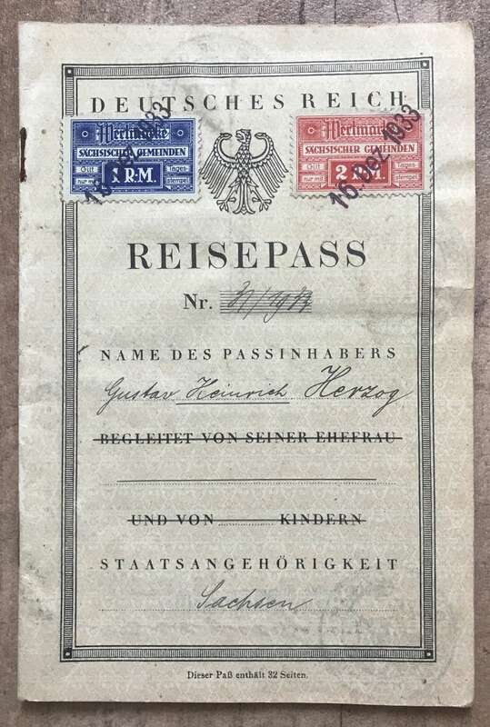 Reisepass Deutsches Reich 1933 Gemeinde Oybin Sachsen