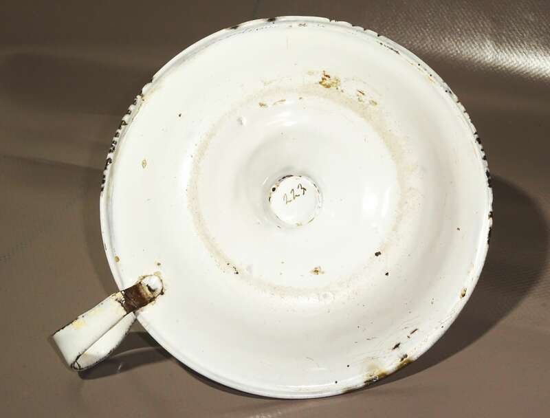 Alter Emaille Kerzenhalter Kerzenständer Blumen Dekor Vintage