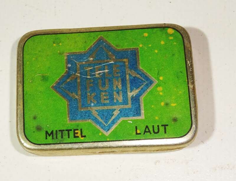 Alte Nadeldose Telefunken Mittellaut 1920er 1930er Blechdose 